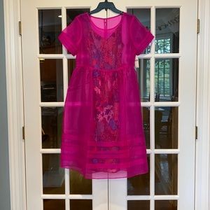 Hot pink silk organza dress